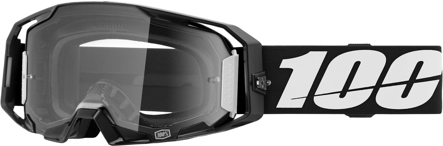 100 Percent Armatic MX Goggles Black with Clear Lens – Offroad Motocross Eyewear