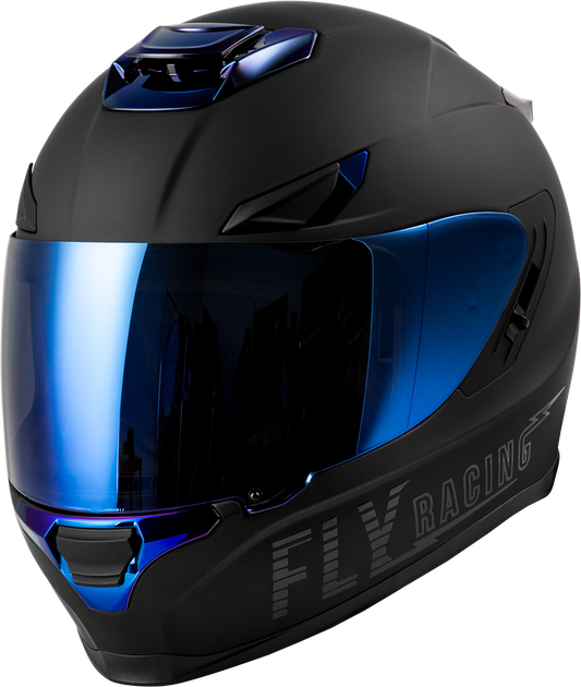 Fly Racing Sentinel Recon Helmet X-Small Matte Black/Blue Chrome