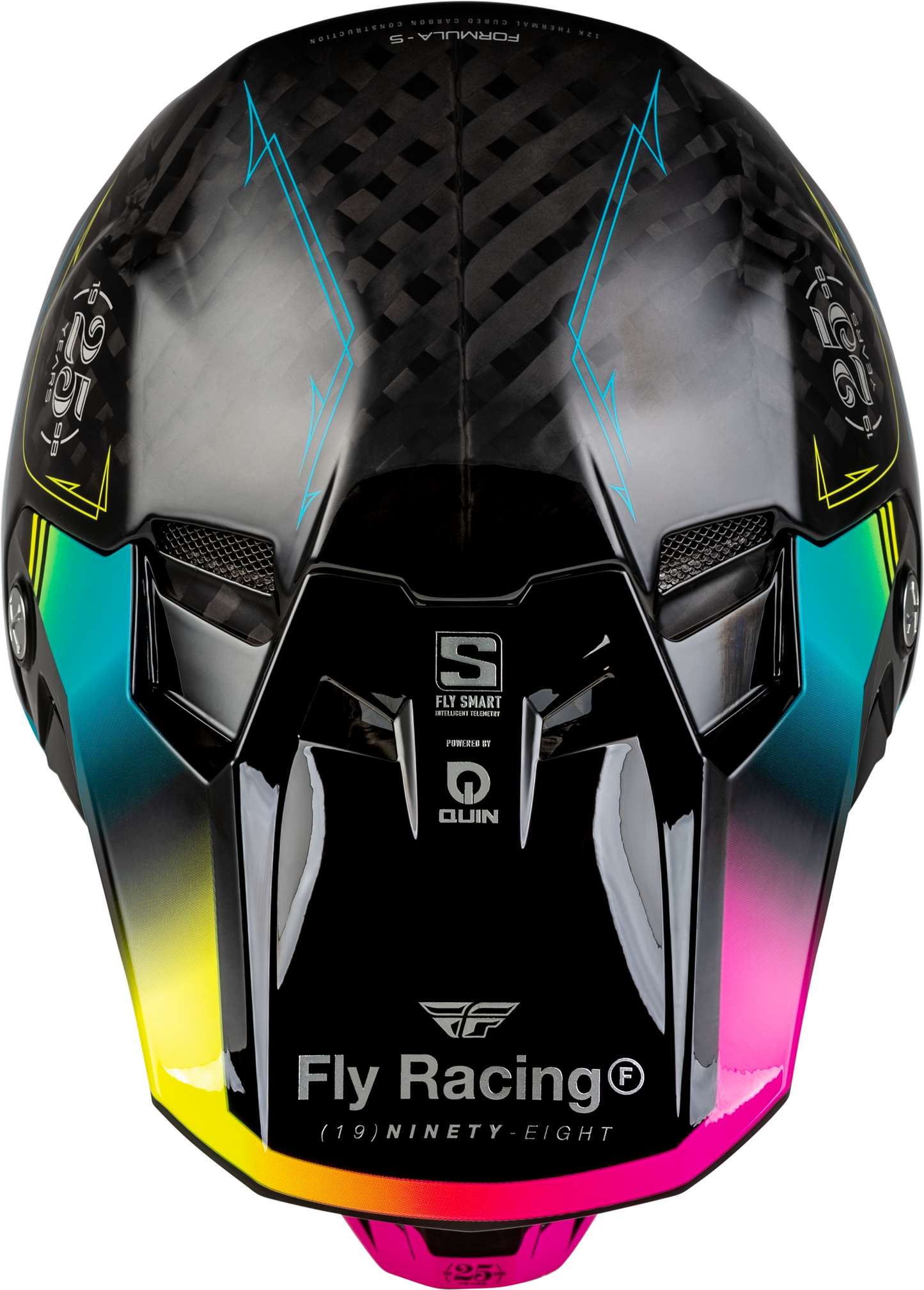 Fly Racing Formula S Carbon Legacy Helmet 2X-Large Offroad Full-Face Black Electric Blue Fuchsia