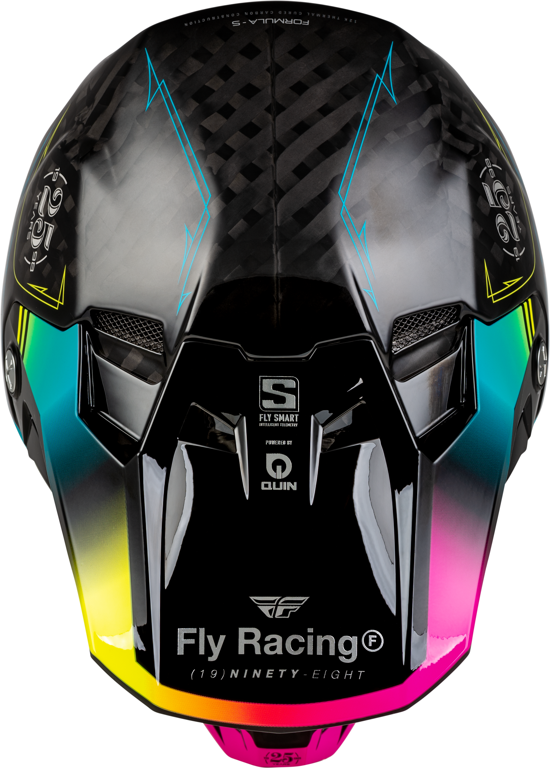 Fly Racing Formula S Carbon Legacy Helmet 2X-Large Offroad Full-Face Black Electric Blue Fuchsia