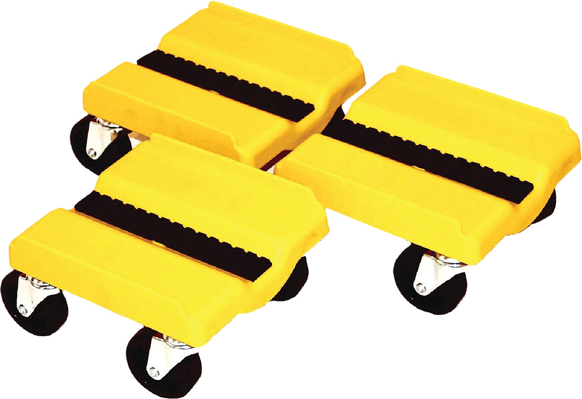 SUPERCADDY Yellow 3-Piece Dolly Set for Snow Equipment and Garage Use