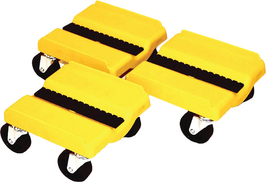 SUPERCADDY Yellow 3-Piece Dolly Set for Snow Equipment and Garage Use