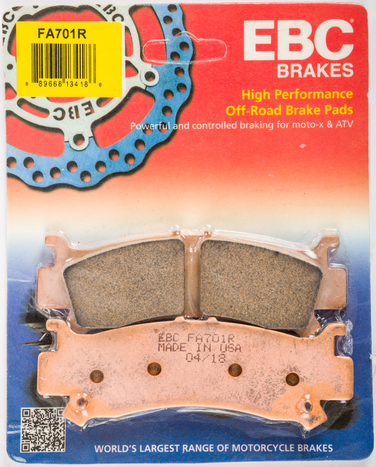 EBC FA701R Sintered R Series Brake Pads for Honda Pioneer 1000 ATV/UTV