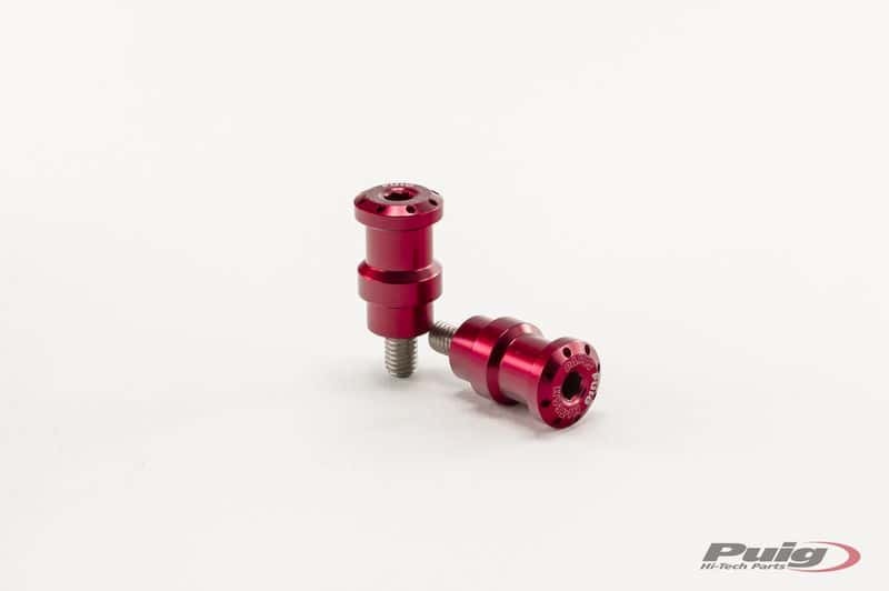 PUIG Red Aluminum Swingarm Spools Hi Tech 8mm for Street Motorcycles Part 5923R
