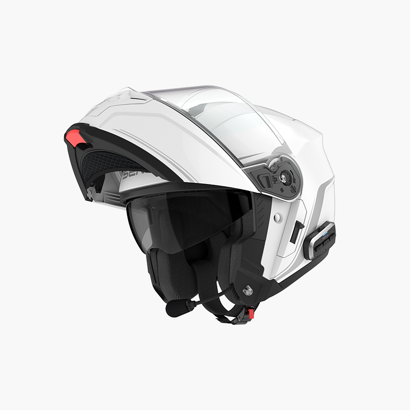 SENA Outrush 2 Flip Up Helmet XL - Modular Design with Mesh Ventilation in Glossy White