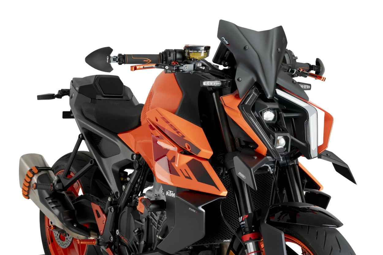PUIG Downforce Front Spoiler for KTM - Matte Black, Part 22178J