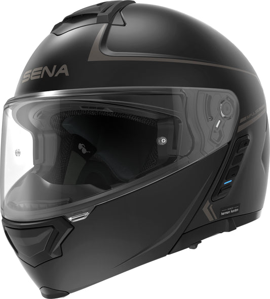 SENA Impulse Modular Helmet Matte Black Medium with Harman Kardon Speakers and Mesh Intercom