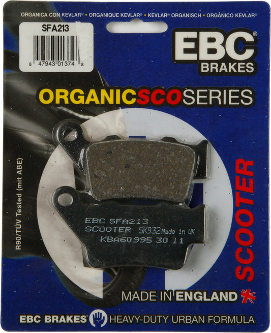EBC Brakes SFA213 Organic Brake Pads for Yamaha XC155F S-Max Scooters