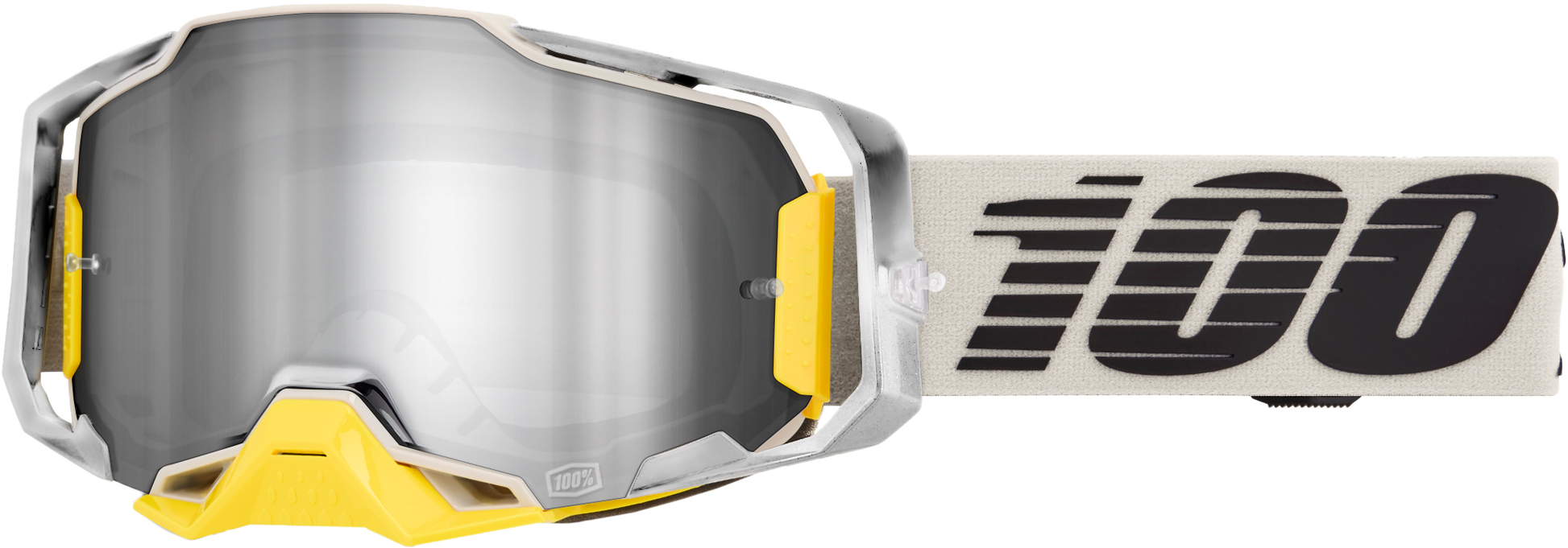 100 Percent Armega Goggle with Silver Flash Lens - Offroad Impact-Resistant Eyewear