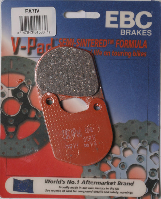 EBC Brakes FA71V Semi Sintered V Series Brake Pads for Harley Davidson Big Twins and Cruisers