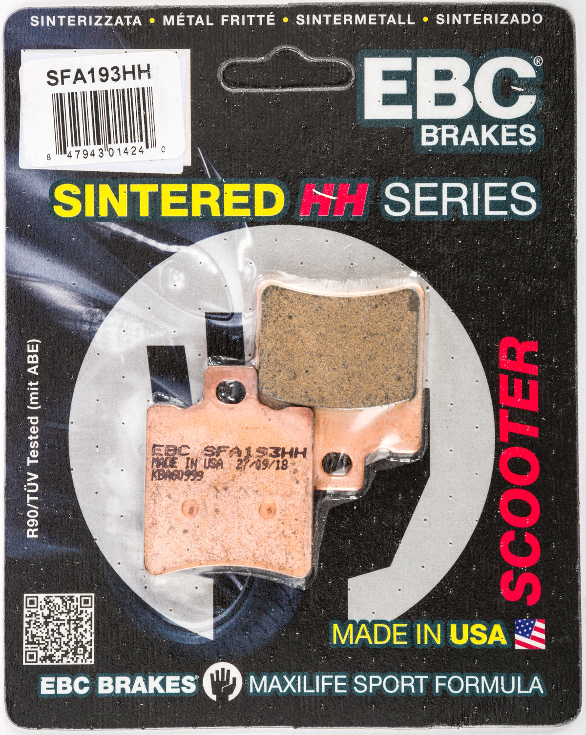 EBC Double-H Sintered Superbike Brake Pads for Scooters - Part SFA193HH