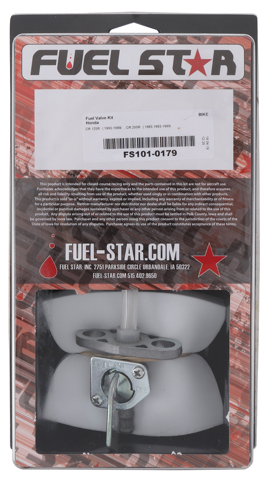 ALL BALLS Fuel Valve Part FS101-0179 for Honda CR and CR250R Models