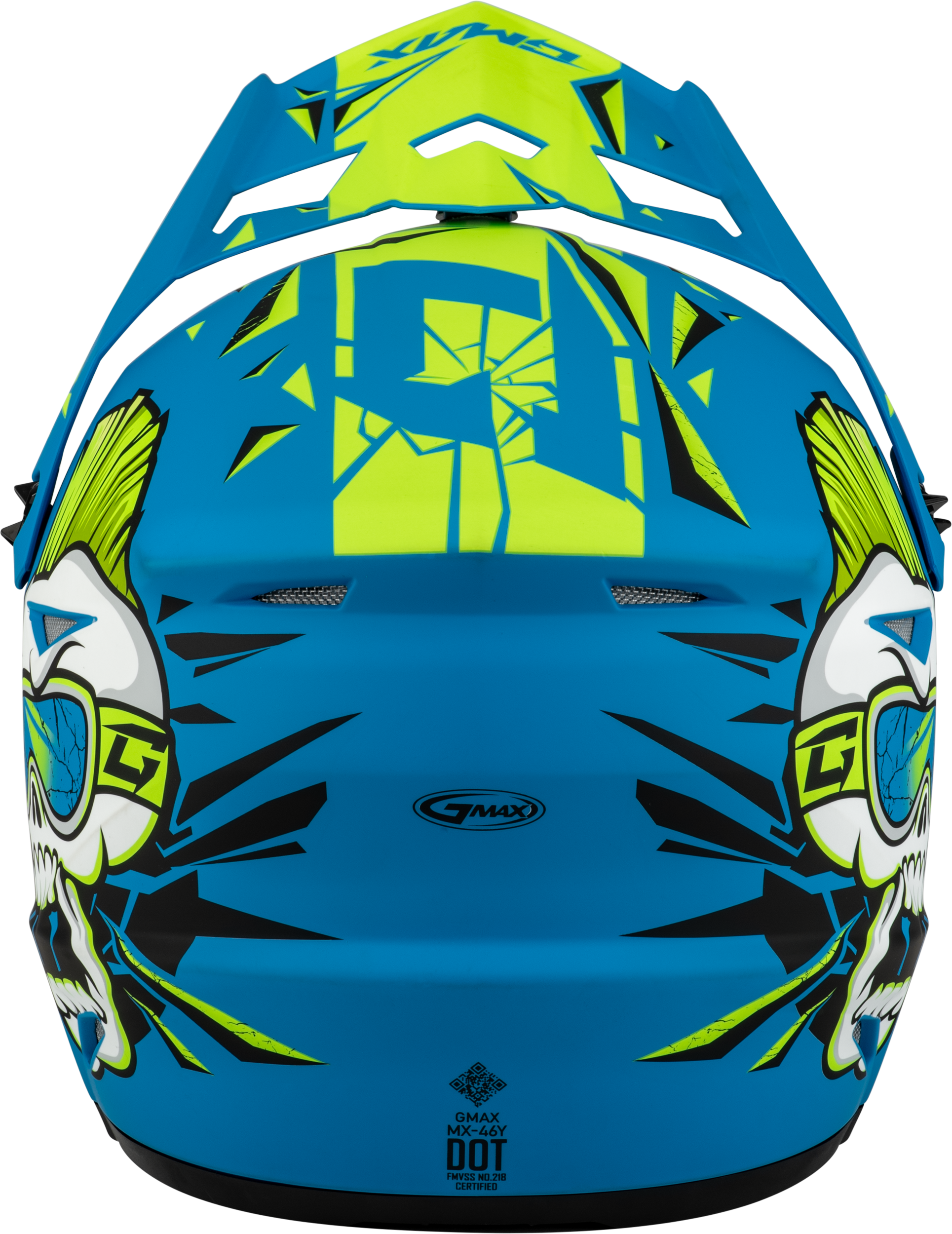 GMAX Youth MX 46Y Unstable Off-Road Helmet Matte Blue/Green, Small