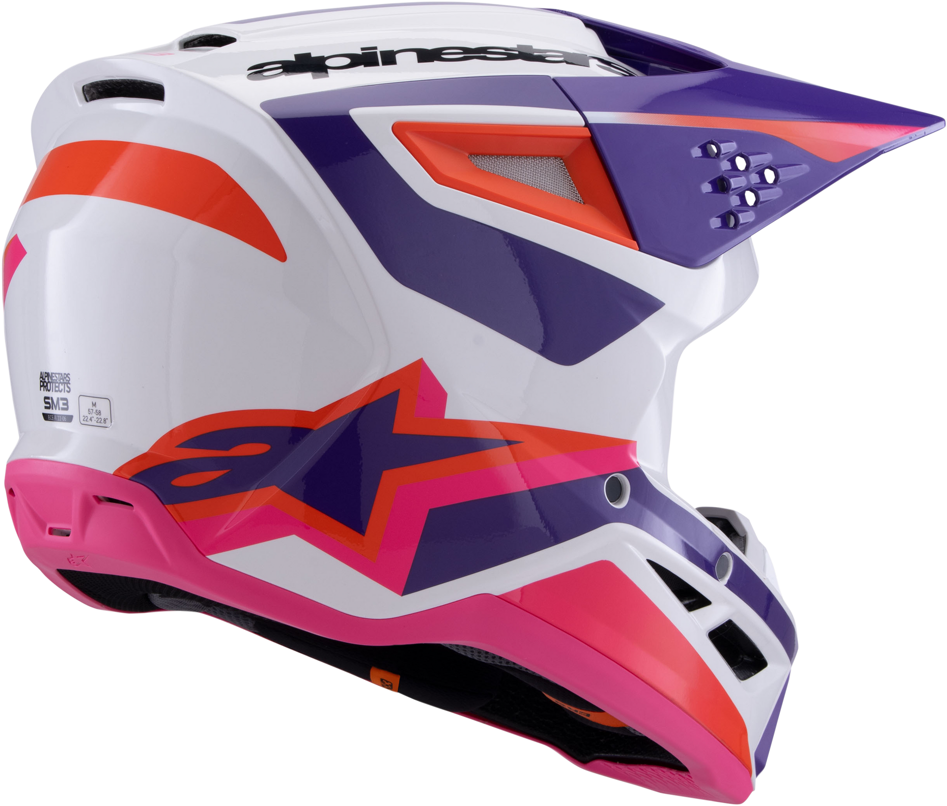 Alpinestars SM3 Heat Helmet Large - Off-Road Safety and Comfort with Yellow Fluo/Black Finish