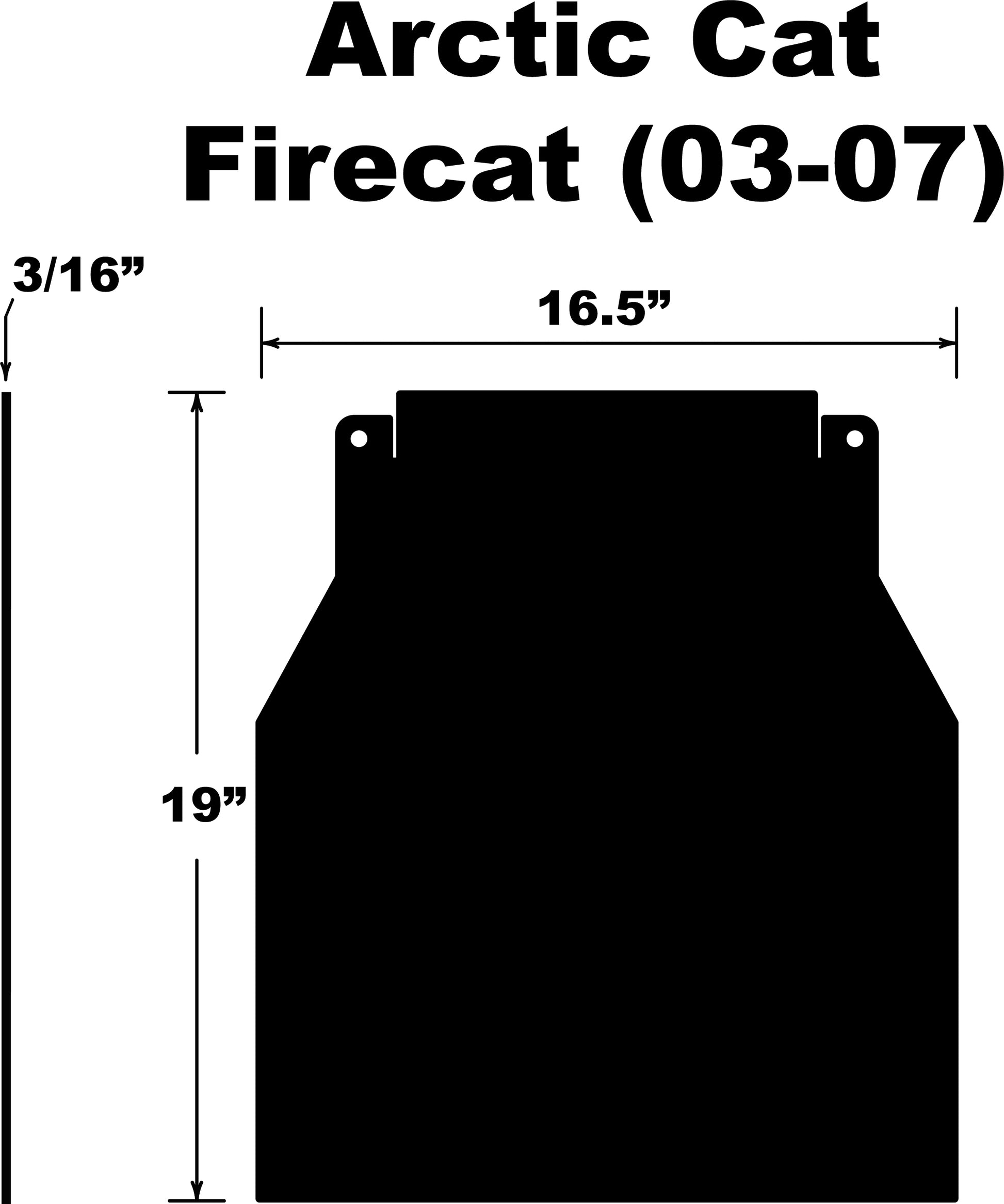 PDP Snowflap for Arctic Cat Firecat/Sabercat 2004-2005 — Durable Snow and Mud Flaps with Hardware
