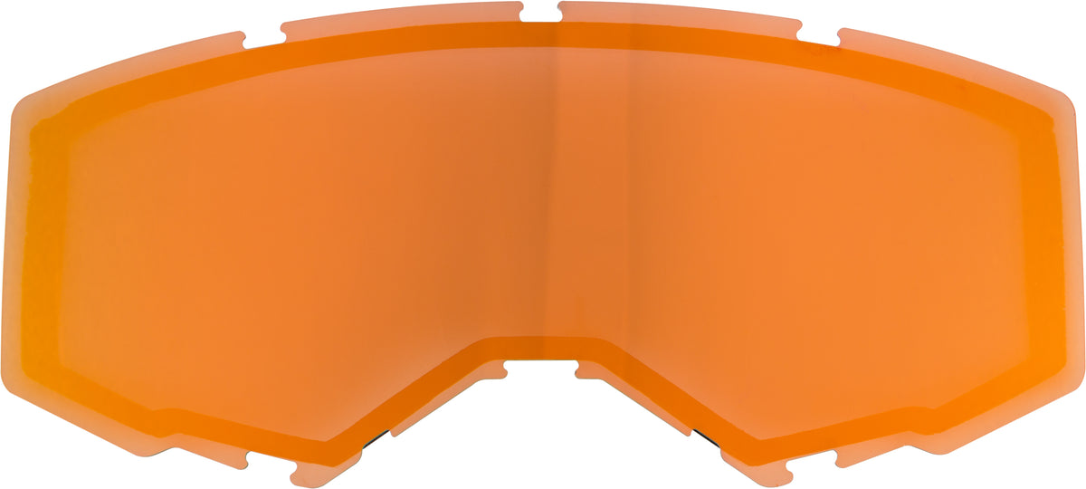 Fly Racing Dual Lens Without Vents - Polarized Orange Mirror and Smoke Lenses for Snow Sports