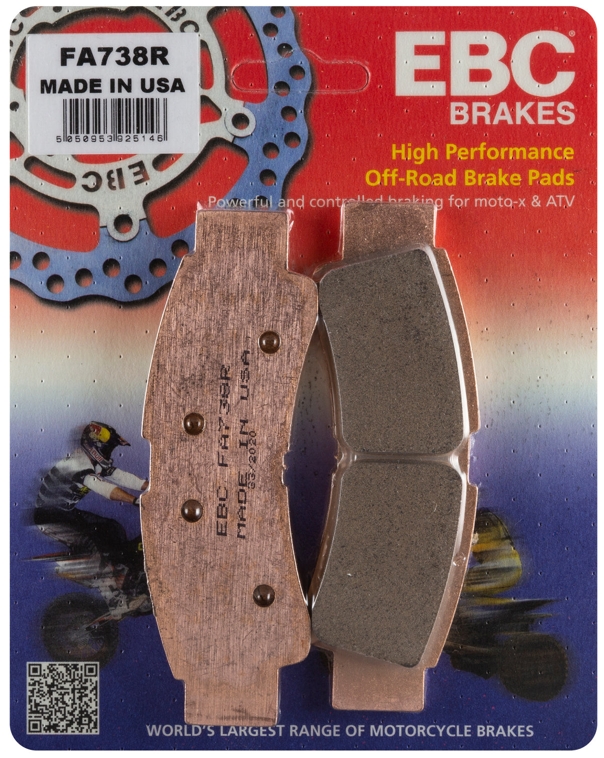 EBC Fa738R Sintered R Series Brake Pads for Kawasaki KRX 1000 Teryx