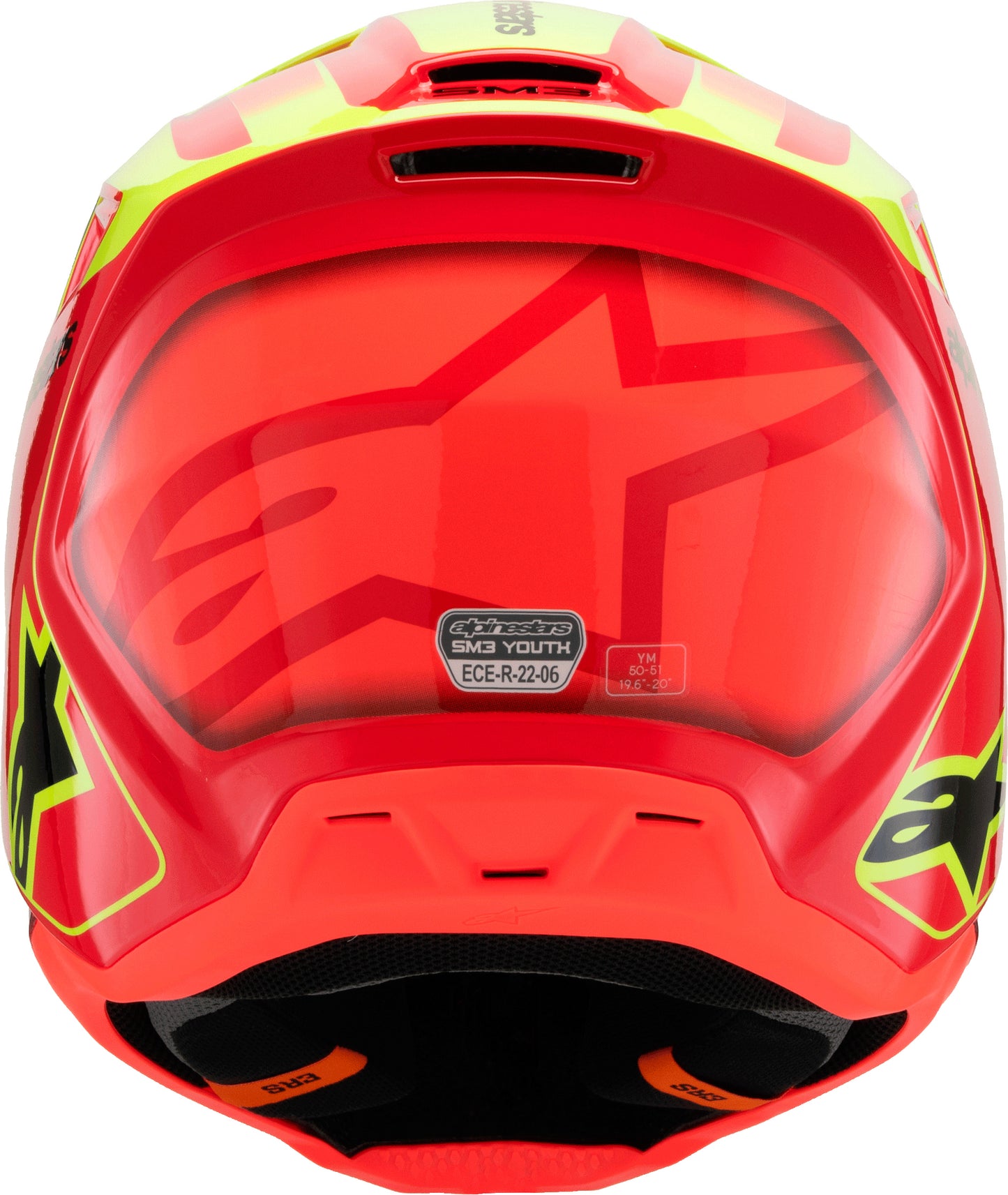 Alpinestars SM3 Youth Fray Off-Road Helmet - Youth Medium, Red/Yellow Fluo/Black