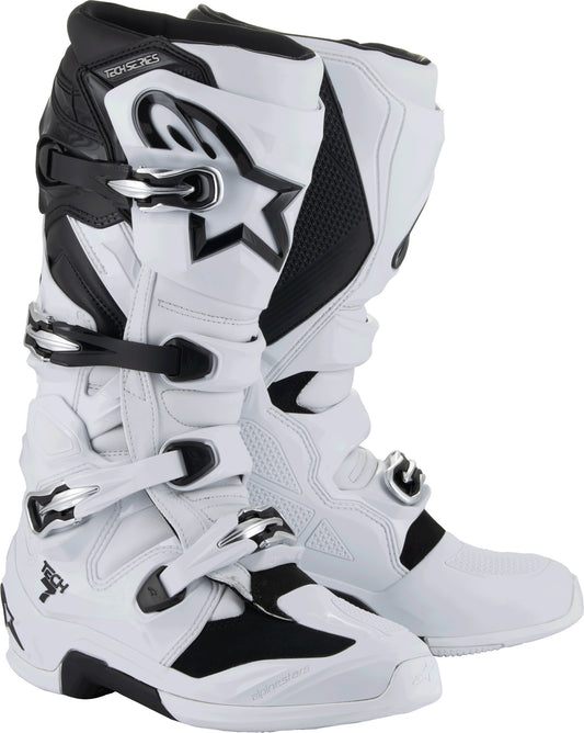 Alpinestars Tech 7 Off-Road Boots White/Black US 07 – Advanced Motocross Footwear with Superior Protection and Comfort
