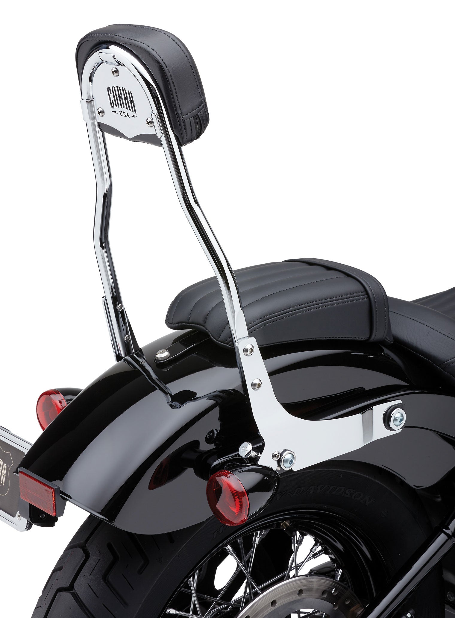 Cobra Detachable Backrest for Touring Models with Round Chrome Sissy Bar - Part #602-2006