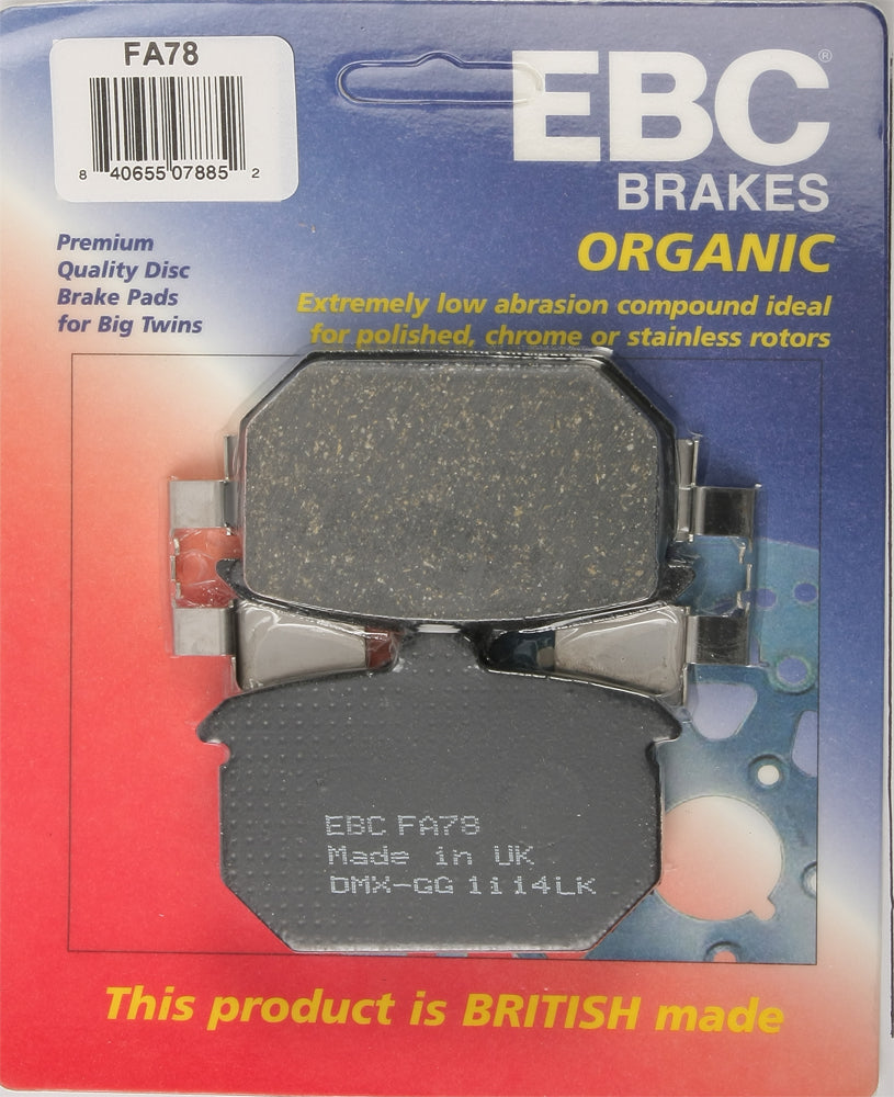 EBC Fa78 Organic Brake Pads for Harley Davidson V-Twin Models