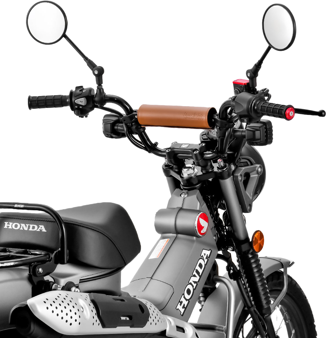 ZETA Handlebar Bar Pad Set 200mm with 220mm Brace - Brown for Street Bikes