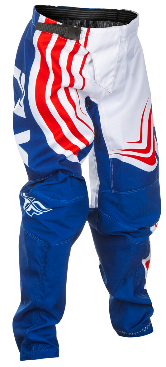 Fly Racing Youth F-16 Offroad Pants in Red, White, and Blue – Size US 22