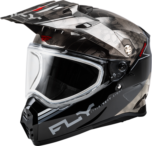 Fly Racing Trekker CW Conceal Helmet - Medium, Black/Grey/White, Snow Full-Face Helmet (Part #73-31357M)