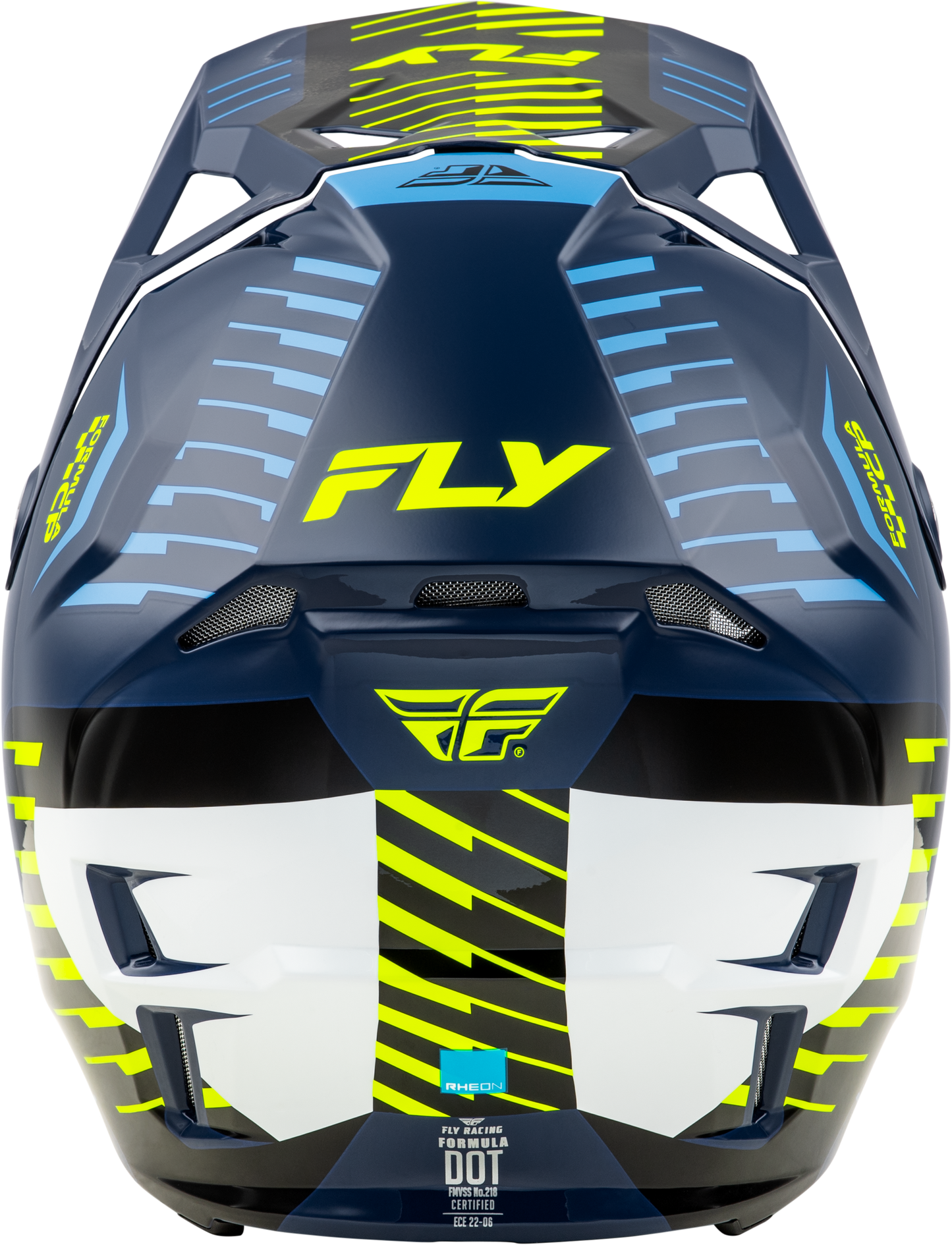 Fly Racing Formula CP Slice Helmet Navy/Hi-Vis/White X-Large - Offroad Full-Face Helmet with Impact Protection