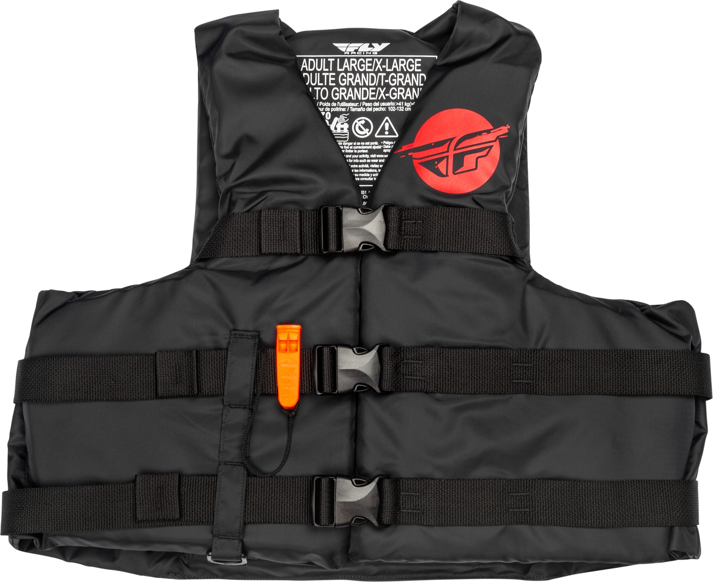 Fly Racing Nylon Flotation Vest Black/Red X-Small – Coast Guard Approved Unisex Life Vest for Watercraft