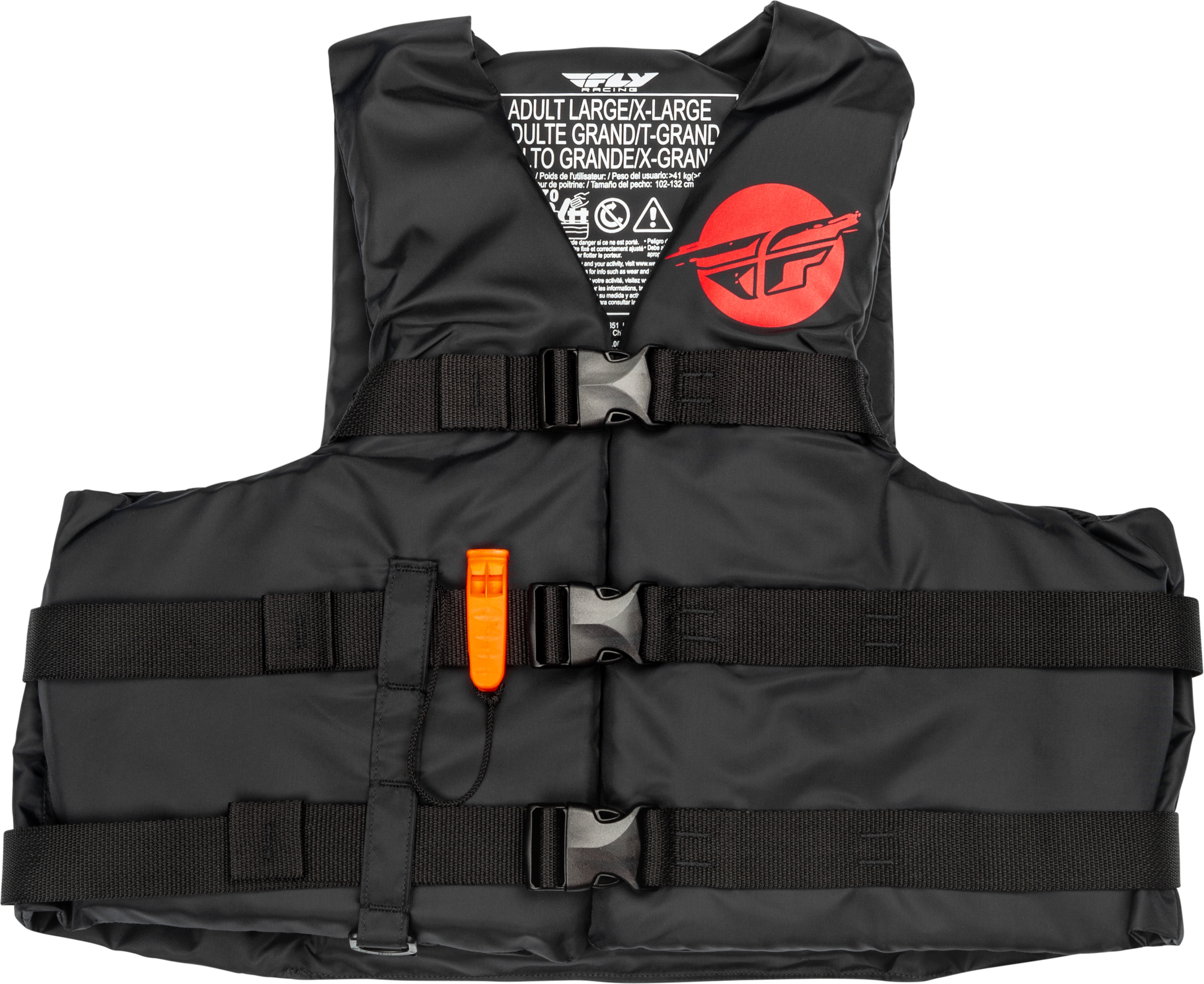 Fly Racing 221-304103X Unisex Nylon Flotation Vest - 3X-Large Black/Red