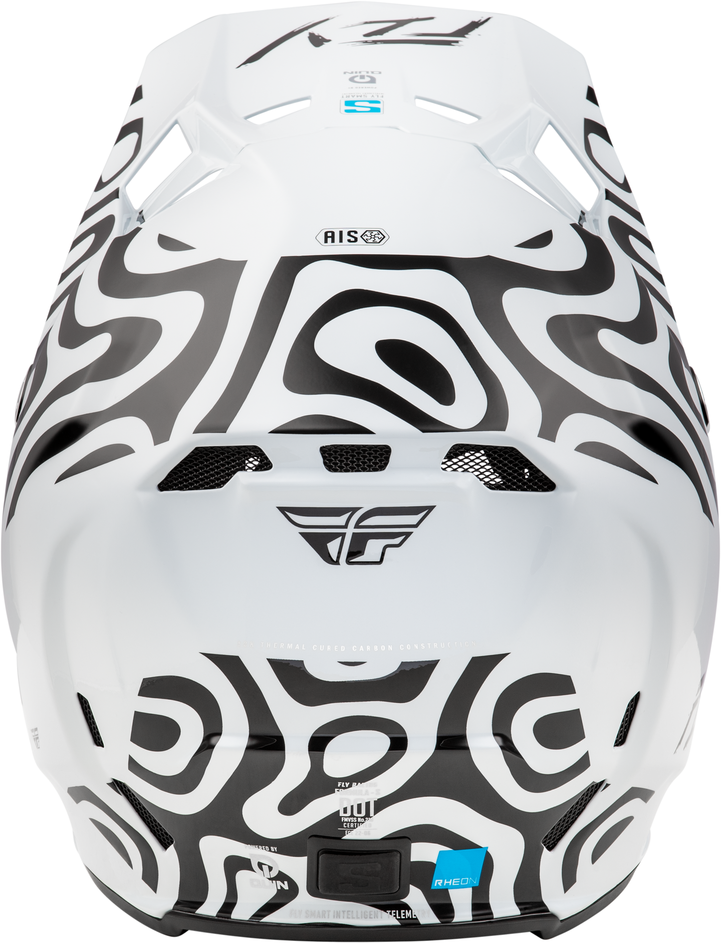 Fly Racing Formula S Carbon Abyss Helmet White/Black Large – Offroad Full-Face Helmet with Crash Detection and Advanced Safety Features