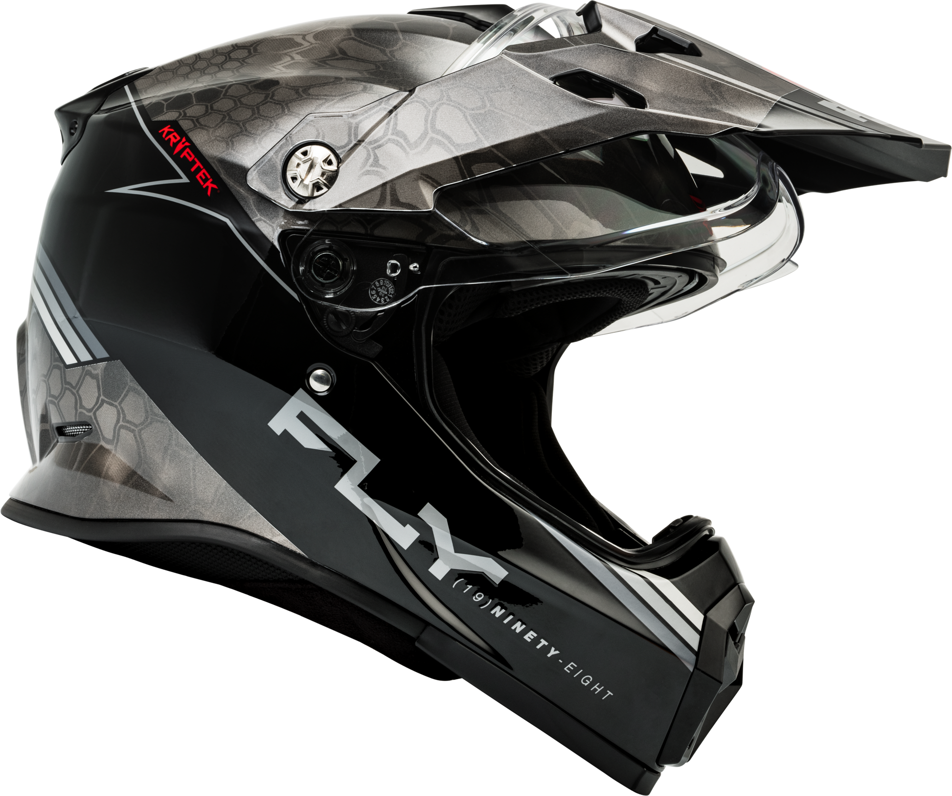 Fly Racing Trekker Kryptek Conceal Full-Face Offroad Helmet 2X-Large – Black, Grey, and White