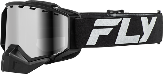 Fly Racing Zone Elite Snow Goggles Black and Silver with Silver Mirror/Polarized Smoke Lens