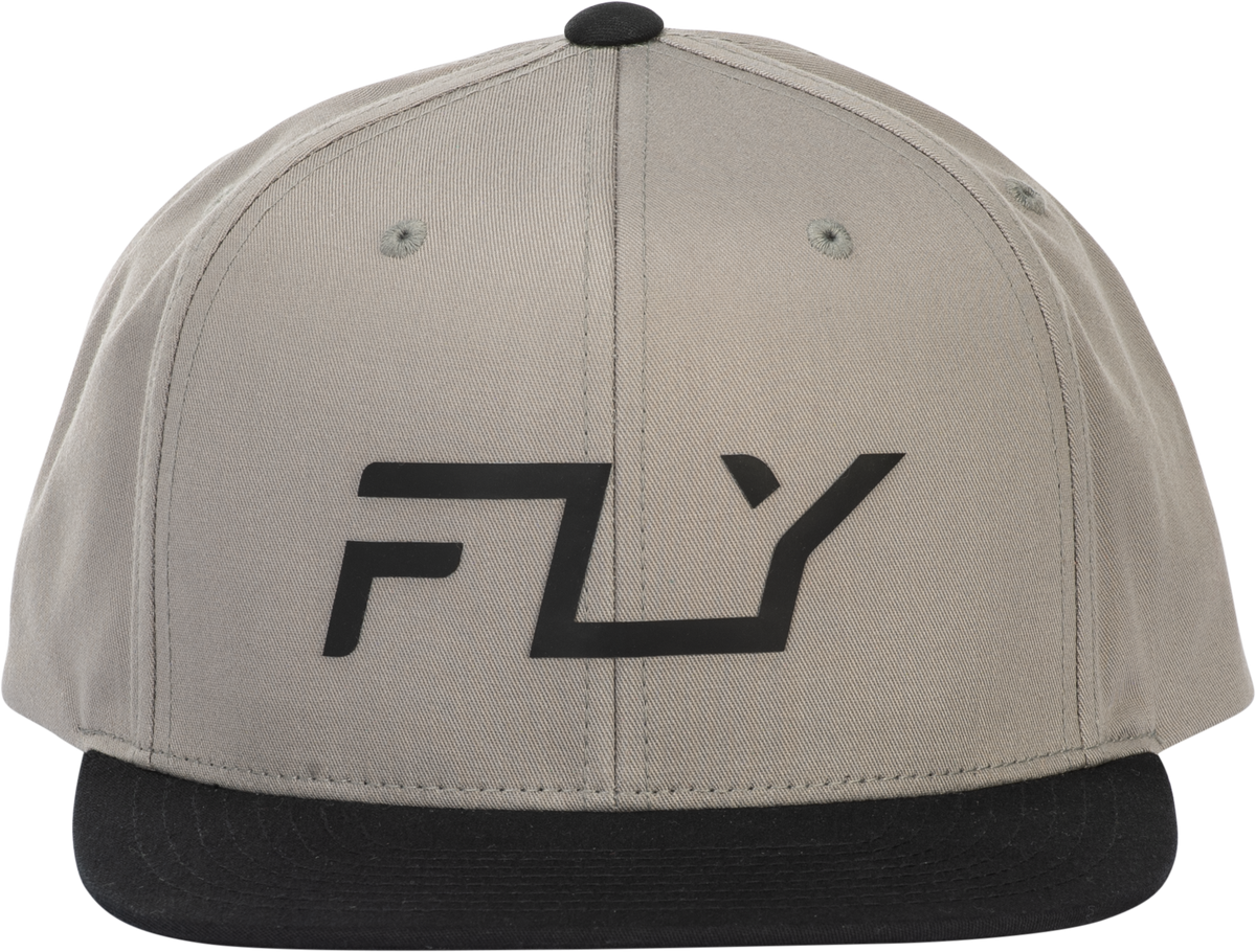 Fly Racing Fly Flow Hat Grey – Adjustable Snapback Headgear with Curved Bill