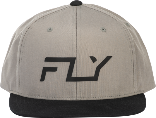 Fly Racing Fly Flow Hat Grey – Adjustable Snapback Headgear with Curved Bill