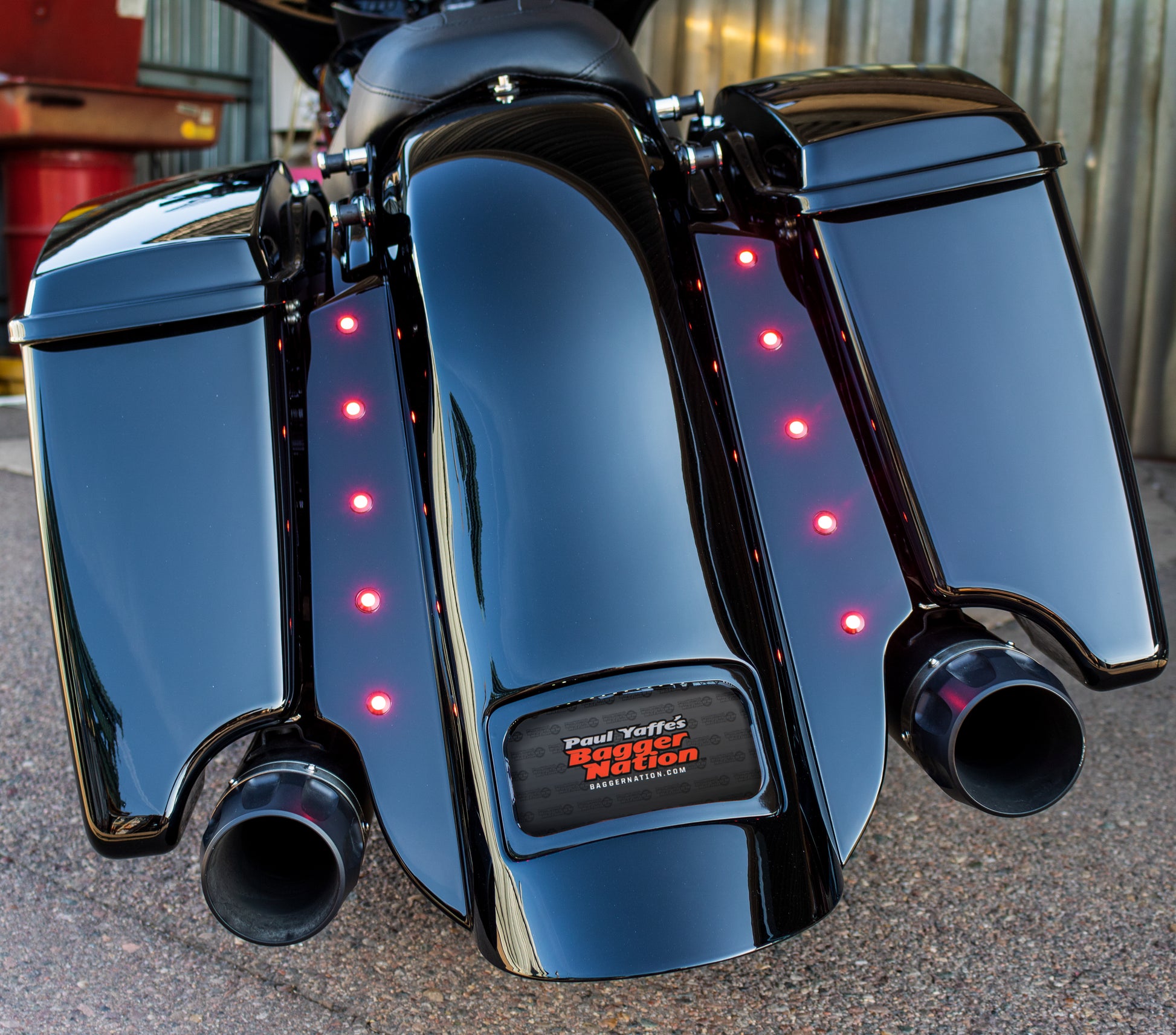 Bagger Nation 3-Piece Swoop Stretched Fender Kit with Black Finish for V-Twin Bikes