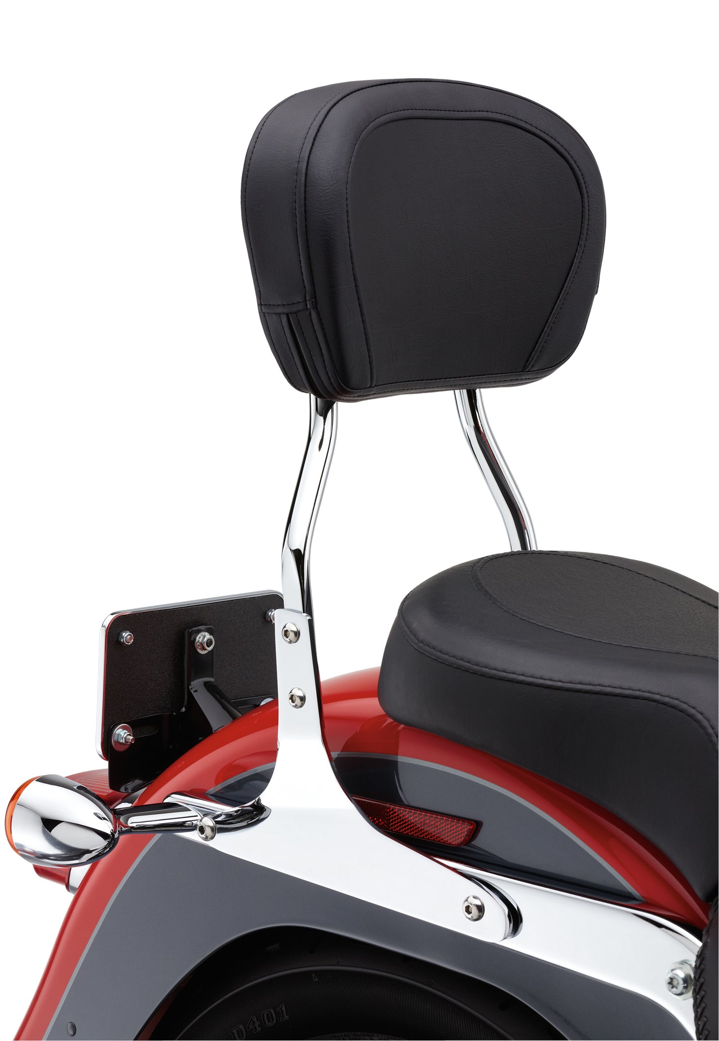 Cobra Standard Round Sissy Bar for Harley Davidson V-Twin Motorcycles – Chrome or Black Finish