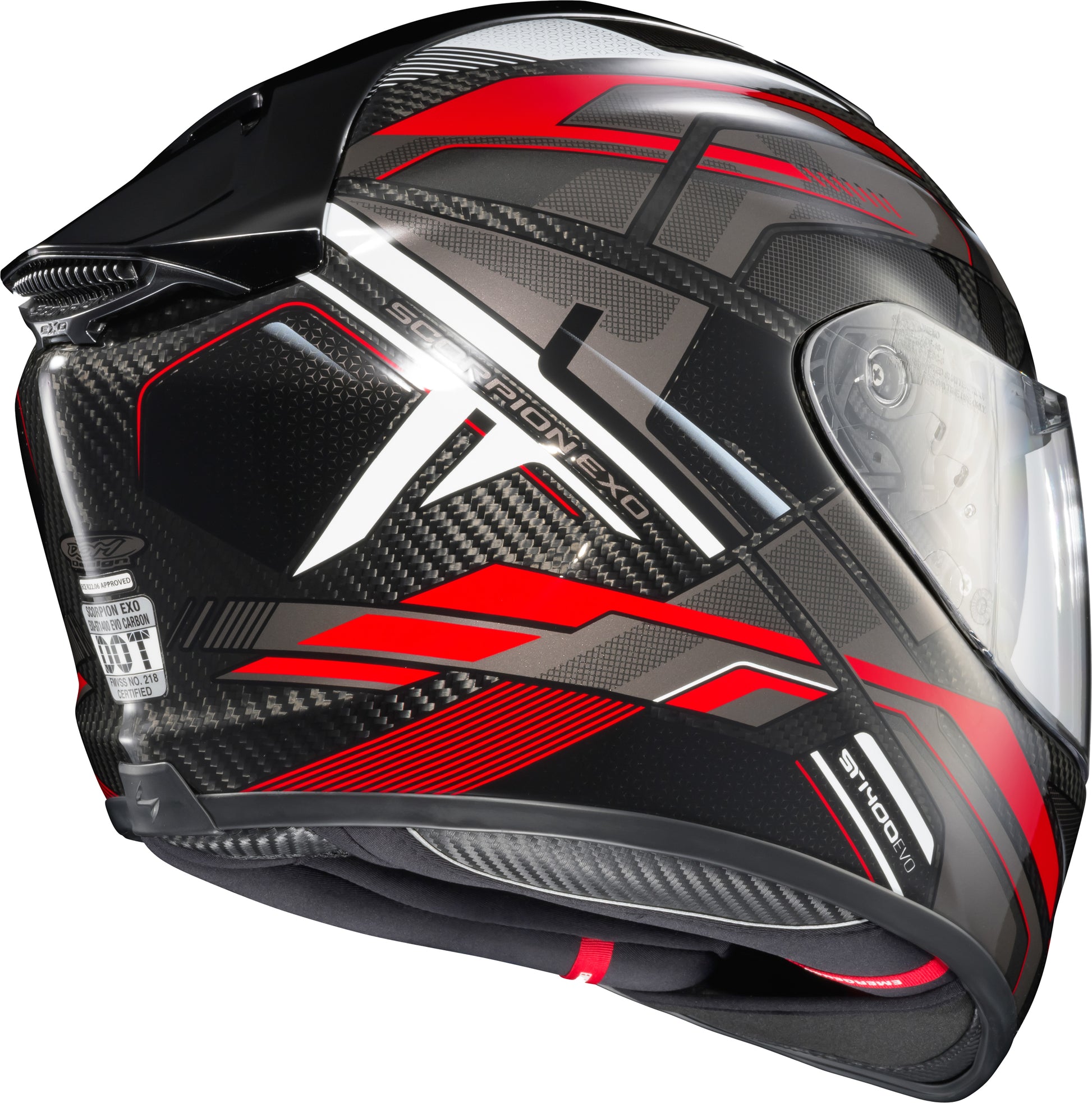 Scorpion EXO Exo St1400 EVO Carbon Helmet, Medium, Red