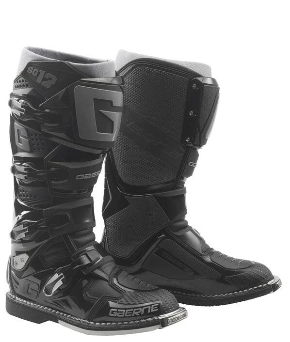 Gaerne SG-12 Offroad Enduro Boot Black US 12 – Precision Motorcycle Footwear with Support and Comfort
