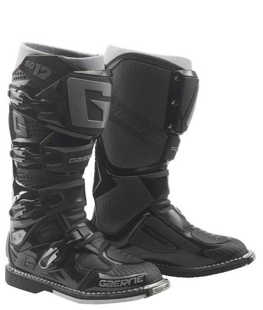 Gaerne SG-12 Offroad Enduro Boot Black US 12 – Precision Motorcycle Footwear with Support and Comfort