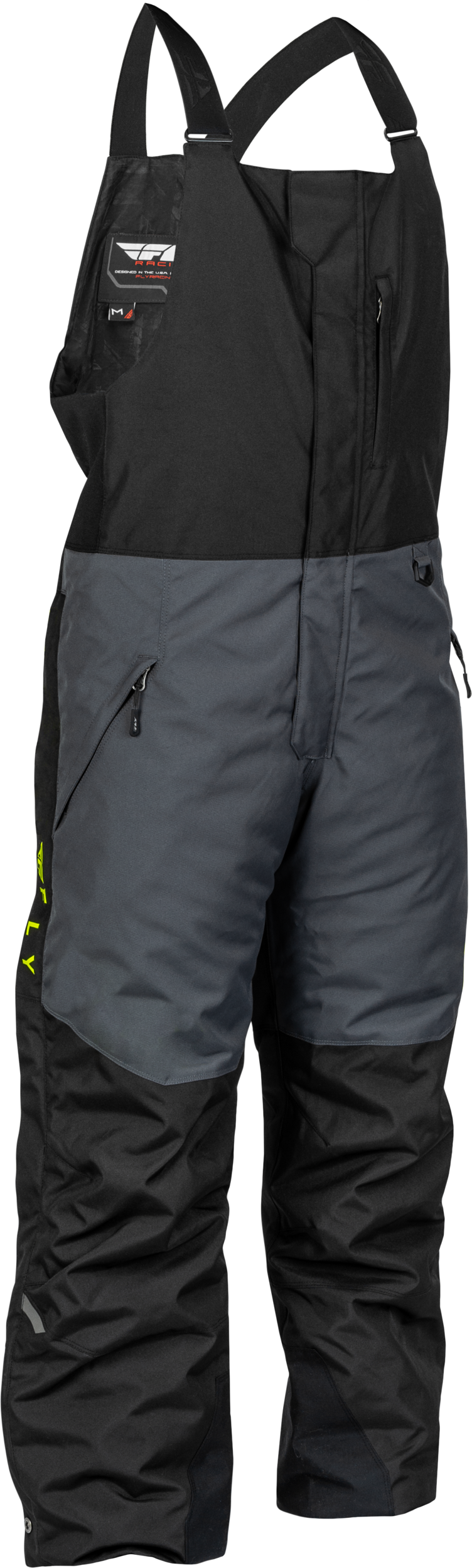 Fly Racing Outpost Bib Pants 2X-Large Black/Grey/Hi-Vis Yellow for Snow Riding