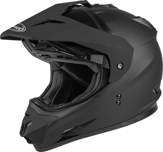 GMAX GM-11 Dual Sport Helmet Matte Black – Versatile Full-Face Helmet with Sun-Blocking Peak and Advanced Features