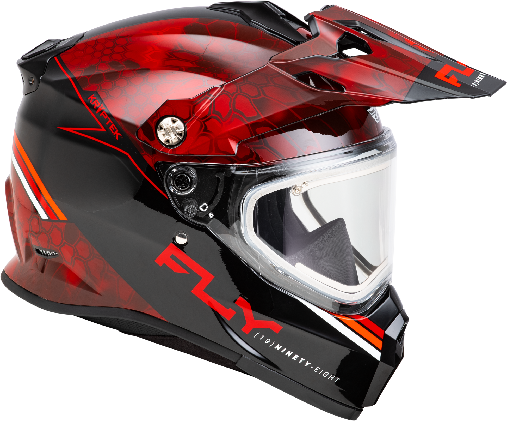 Fly Racing Trekker CW Conceal Helmet with Electric Shield in Red/Black - X-Large