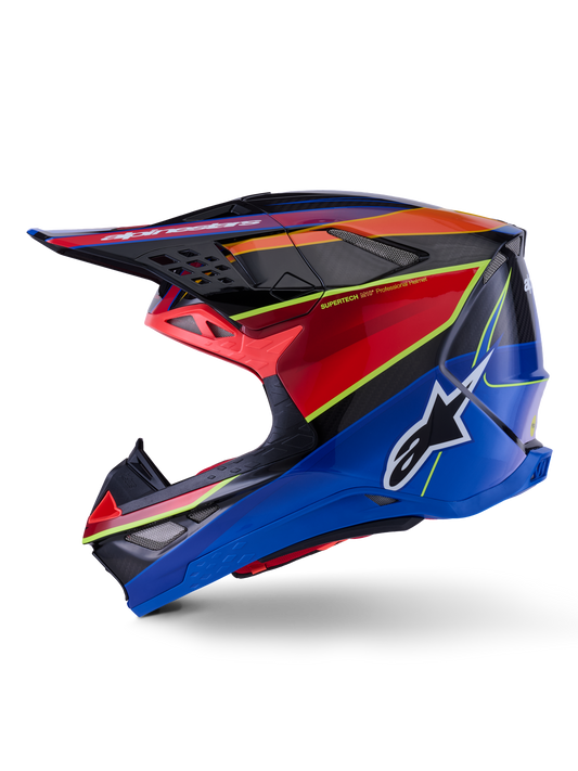 Alpinestars Supertech S M10 Era Off-Road Helmet - Blue/Red/Yellow Fluo, 2X-Large Gloss Finish