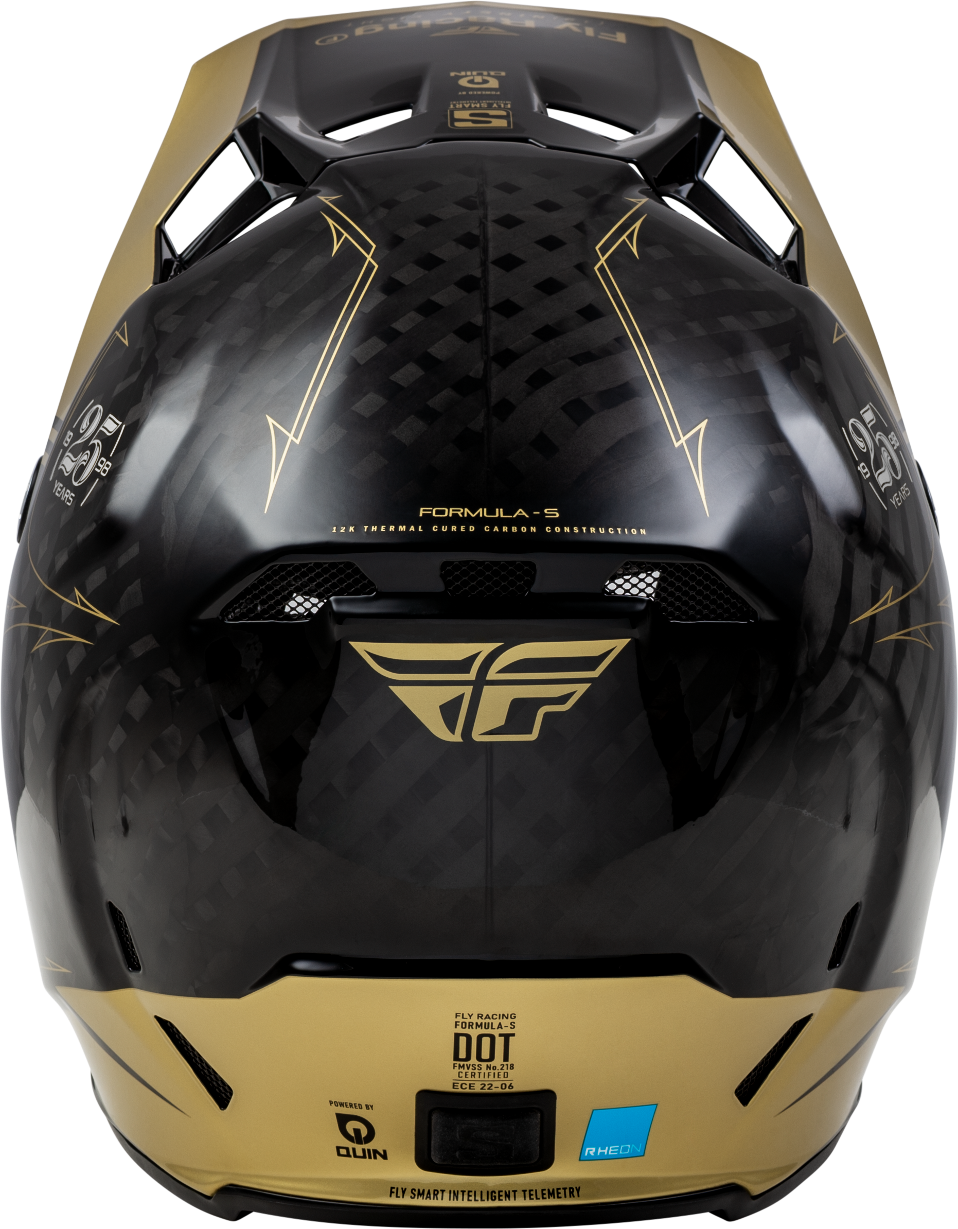 Fly Racing Formula S Carbon Legacy Helmet Black/Gold 2X-Large – Offroad Full-Face Helmet with Advanced Impact Protection