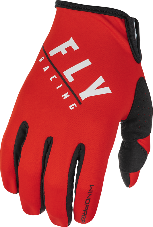 Fly Racing Windproof Gloves Black/Red Size 8 – Lightweight Snow Gloves for High-Intensity Activities