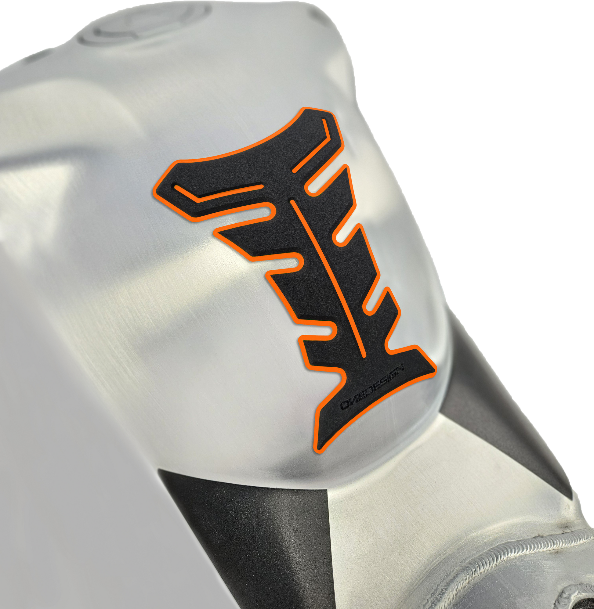 ONE EMBLEMS HDF9O Black and Orange Tank Pad for Street Motorcycles
