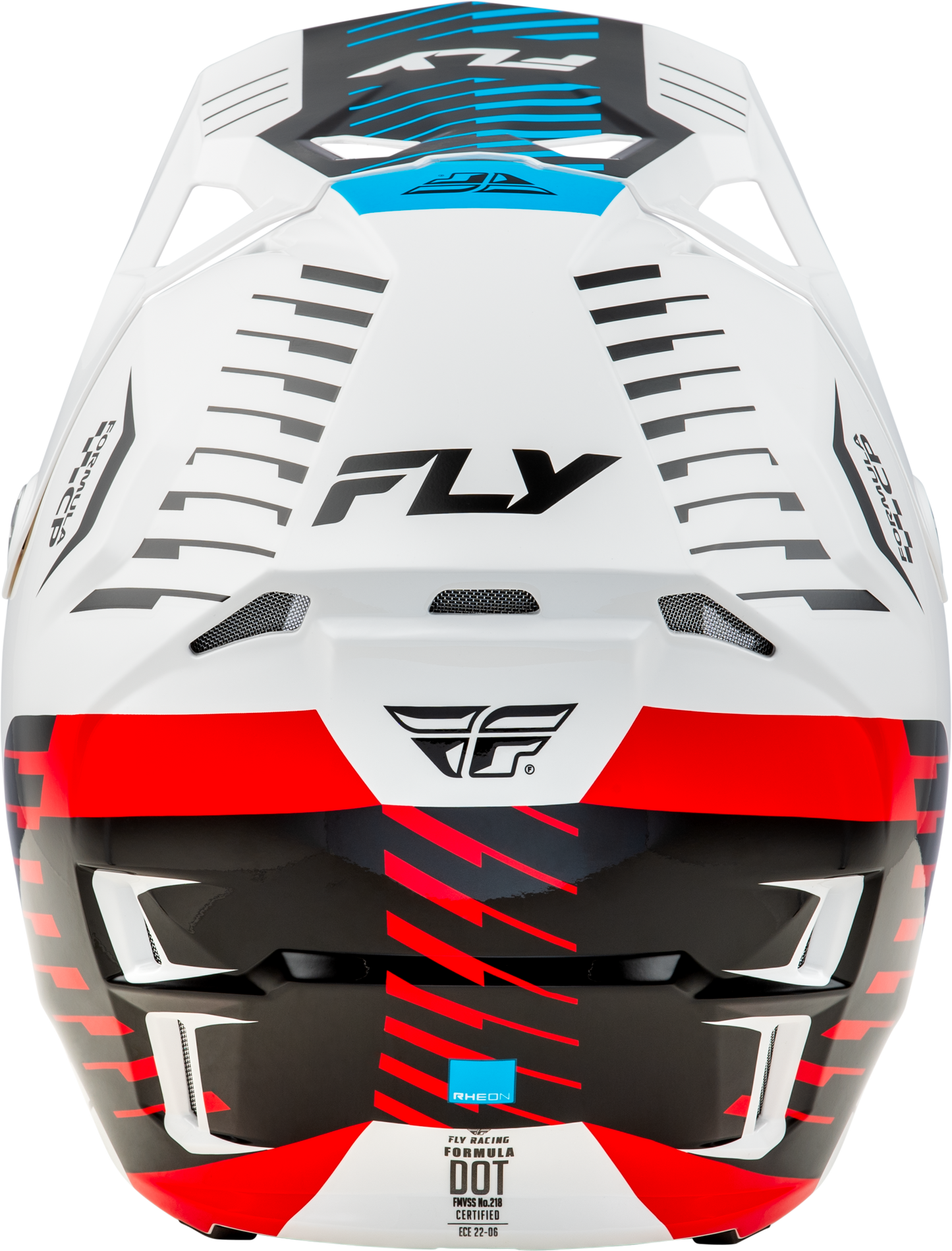 Fly Racing Formula CP Slice Helmet 2X-Large White/Red/Cyan – Offroad Full-Face Helmet with Impact Protection
