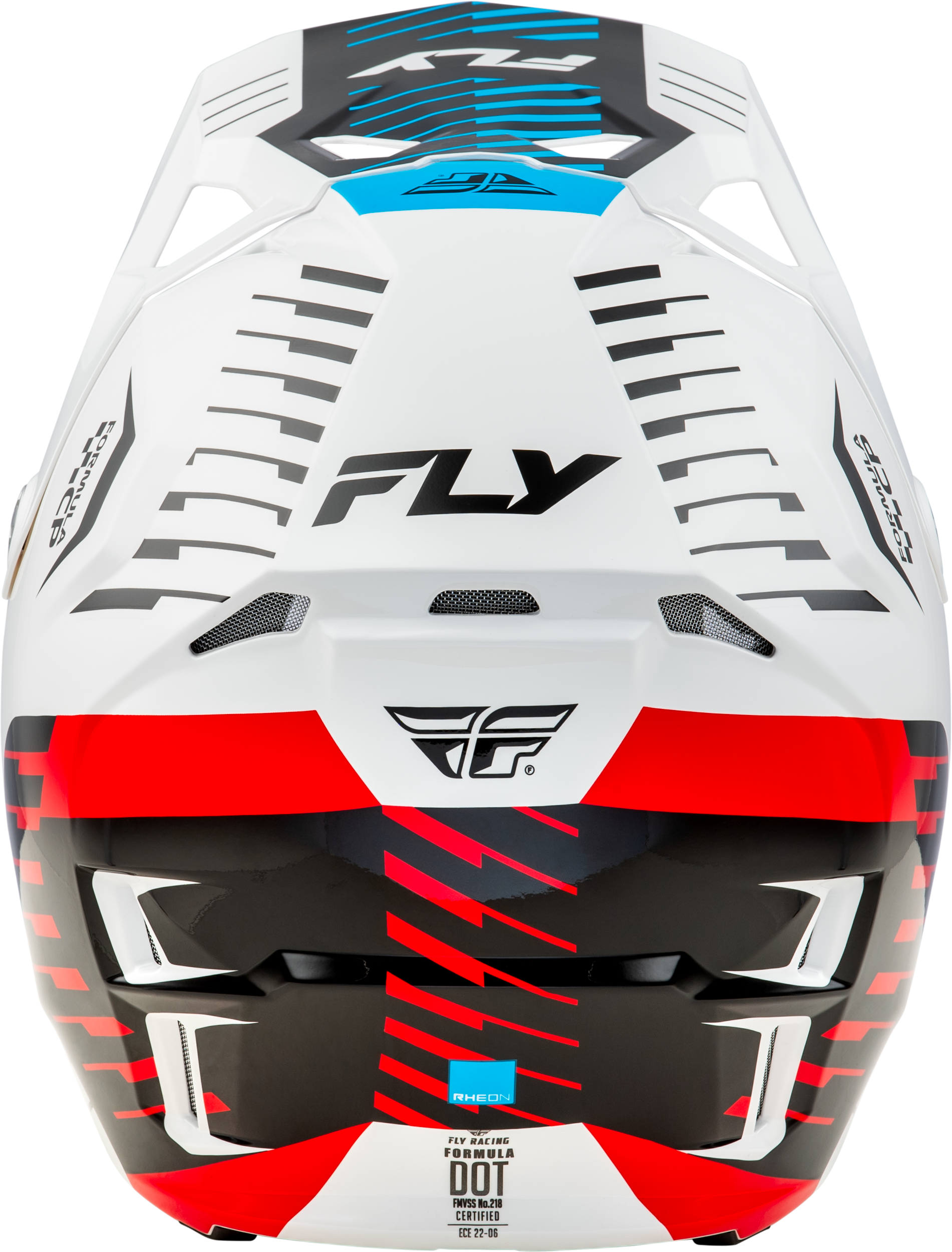Fly Racing Formula CP Slice Helmet Small in White/Red/Cyan – Offroad Full-Face Protection